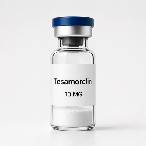 Tesamorelin research vial, 10 mg and 20 mg presentations